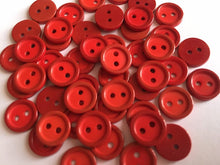 Load image into Gallery viewer, 20 40 RED ORANGE Quality Buttons 11mm Wide Tops Shirt Blouses Jumper Cardigan Babies Knit Crochet Doll House Sewing Craft