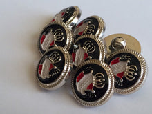 Load image into Gallery viewer, 10 20 CROWN BLACK SILVER 18mm Wide Shank Quality Buttons Dresses Tops Coats Babies Blazers Uniforms Shirt Sewing Craft