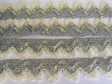 Load image into Gallery viewer, 1 yard SILVER SEQUIN Trims 38mm Metallic Braid Fringe Trimmings Sequins Scrapbooking Cardmaking Wedding Home Decor Sewing Craft Project