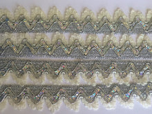 Load image into Gallery viewer, 1 yard SILVER SEQUIN Trims 38mm Metallic Braid Fringe Trimmings Sequins Scrapbooking Cardmaking Wedding Home Decor Sewing Craft Project