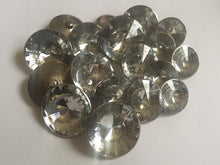 Load image into Gallery viewer, 5 Silver Shank Diamante 21mm 26mm 31mm Wide Quality Buttons Shine Dresses Tops Coats Babies Blazers Shirt Sewing Craft