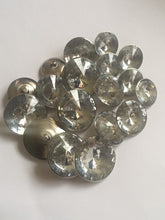 Load image into Gallery viewer, 5 Silver Shank Diamante 21mm 26mm 31mm Wide Quality Buttons Shine Dresses Tops Coats Babies Blazers Shirt Sewing Craft