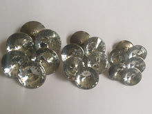 Load image into Gallery viewer, 5 Silver Shank Diamante 21mm 26mm 31mm Wide Quality Buttons Shine Dresses Tops Coats Babies Blazers Shirt Sewing Craft