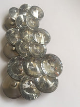 Load image into Gallery viewer, 5 Silver Shank Diamante 21mm 26mm 31mm Wide Quality Buttons Shine Dresses Tops Coats Babies Blazers Shirt Sewing Craft