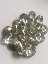 Load image into Gallery viewer, 5 Silver Shank Diamante 21mm 26mm 31mm Wide Quality Buttons Shine Dresses Tops Coats Babies Blazers Shirt Sewing Craft