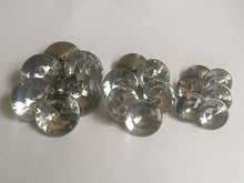 Load image into Gallery viewer, 5 Silver Shank Diamante 21mm 26mm 31mm Wide Quality Buttons Shine Dresses Tops Coats Babies Blazers Shirt Sewing Craft