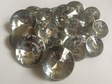 Load image into Gallery viewer, 5 Silver Shank Diamante 21mm 26mm 31mm Wide Quality Buttons Shine Dresses Tops Coats Babies Blazers Shirt Sewing Craft