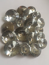 Load image into Gallery viewer, 5 Silver Shank Diamante 21mm 26mm 31mm Wide Quality Buttons Shine Dresses Tops Coats Babies Blazers Shirt Sewing Craft