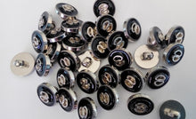 Load image into Gallery viewer, 10 20 50 Silver 8 Black Shank Quality Buttons 13mm Wide Dresses Tops Coats Babies Blazers Shirt Sewing Craft