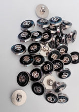 Load image into Gallery viewer, 10 20 50 Silver 8 Black Shank Quality Buttons 13mm Wide Dresses Tops Coats Babies Blazers Shirt Sewing Craft