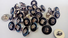 Load image into Gallery viewer, 10 20 50 Silver 8 Black Shank Quality Buttons 13mm Wide Dresses Tops Coats Babies Blazers Shirt Sewing Craft