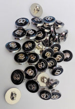 Load image into Gallery viewer, 10 20 50 Silver 8 Black Shank Quality Buttons 13mm Wide Dresses Tops Coats Babies Blazers Shirt Sewing Craft