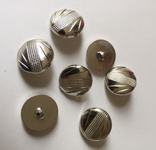 Load image into Gallery viewer, 10 Silver Belt, Deep Dots, Flags Shank Quality Buttons 22mm Wide Dresses Tops Coats Babies Blazers Shirt Sewing Craft