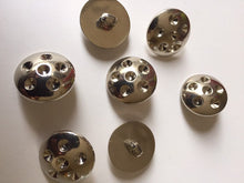 Load image into Gallery viewer, 10 Silver Belt, Deep Dots, Flags Shank Quality Buttons 22mm Wide Dresses Tops Coats Babies Blazers Shirt Sewing Craft