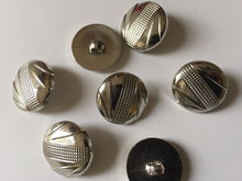 Load image into Gallery viewer, 10 Silver Belt, Deep Dots, Flags Shank Quality Buttons 22mm Wide Dresses Tops Coats Babies Blazers Shirt Sewing Craft