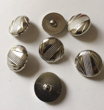 Load image into Gallery viewer, 10 Silver Belt, Deep Dots, Flags Shank Quality Buttons 22mm Wide Dresses Tops Coats Babies Blazers Shirt Sewing Craft