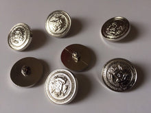 Load image into Gallery viewer, 10 Silver Belt, Deep Dots, Flags Shank Quality Buttons 22mm Wide Dresses Tops Coats Babies Blazers Shirt Sewing Craft