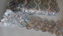Load image into Gallery viewer, 1m Sequins Lace Trims 50mm Wide Scrapbooking Lace Cardmaking Wedding Home Decor Sewing Craft Projects