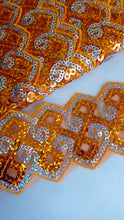 Load image into Gallery viewer, 1m Sequins Lace Trims 50mm Wide Scrapbooking Lace Cardmaking Wedding Home Decor Sewing Craft Projects