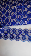 Load image into Gallery viewer, 1m Sequins Lace Trims 50mm Wide Scrapbooking Lace Cardmaking Wedding Home Decor Sewing Craft Projects