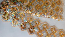 Load image into Gallery viewer, 1m Sequins Lace Trims 50mm Wide Scrapbooking Lace Cardmaking Wedding Home Decor Sewing Craft Projects