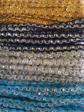 Load image into Gallery viewer, 4 yards+ SEQUIN SILVER Metallic Shine Quality 7mm Different Colours Trims Beautiful Trimmings