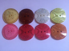Load image into Gallery viewer, 3 4 SHINE GLITTER BLING Buttons 31mm Wide Sparkle Glitters Sewing Craft Jacket Shirt Skirt Different Colours 2 Holes