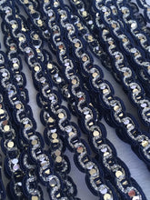 Load image into Gallery viewer, 4 yards+ SEQUIN SILVER Metallic Shine Quality 7mm Different Colours Trims Beautiful Trimmings