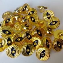 Load image into Gallery viewer, 10 20 Gold Or Silver Black Eye Shank Quality Buttons 13mm Wide Dresses Tops Coats Babies Blazers Shirt Sewing Craft