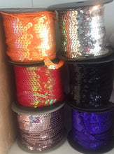 Load image into Gallery viewer, 3 Meters SEQUIN Strung String Trims 6mm Trimmings Round Sparkle Sequins Scrapbooking Cardmaking Wedding Home Decor Sewing Craft Project