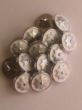 Load image into Gallery viewer, 10 20 WHITE SILVER Crown Star Gothic Cross Shank Quality Buttons 13mm Wide Dresses Tops Coats Babies Blazers Shirt Sewing Craft
