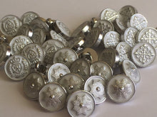 Load image into Gallery viewer, 10 20 WHITE SILVER Crown Star Gothic Cross Shank Quality Buttons 13mm Wide Dresses Tops Coats Babies Blazers Shirt Sewing Craft