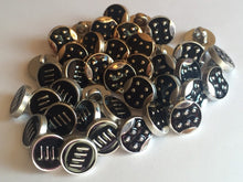 Load image into Gallery viewer, 10 20 BLACK SILVER GOLD 4 Lines 6 Dots Shank Quality Buttons 13mm Wide Dresses Tops Coats Babies Blazers Shirt Sewing Craft