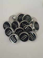 Load image into Gallery viewer, 10 20 BLACK SILVER GOLD 4 Lines 6 Dots Shank Quality Buttons 13mm Wide Dresses Tops Coats Babies Blazers Shirt Sewing Craft