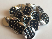Load image into Gallery viewer, 10 20 BLACK SILVER GOLD 4 Lines 6 Dots Shank Quality Buttons 13mm Wide Dresses Tops Coats Babies Blazers Shirt Sewing Craft