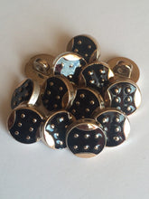 Load image into Gallery viewer, 10 20 BLACK SILVER GOLD 4 Lines 6 Dots Shank Quality Buttons 13mm Wide Dresses Tops Coats Babies Blazers Shirt Sewing Craft