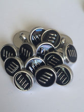 Load image into Gallery viewer, 10 20 BLACK SILVER GOLD 4 Lines 6 Dots Shank Quality Buttons 13mm Wide Dresses Tops Coats Babies Blazers Shirt Sewing Craft