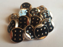 Load image into Gallery viewer, 10 20 BLACK SILVER GOLD 4 Lines 6 Dots Shank Quality Buttons 13mm Wide Dresses Tops Coats Babies Blazers Shirt Sewing Craft