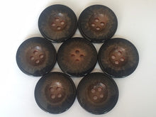 Load image into Gallery viewer, 10 GREY BROWN BLACK Beautiful Buttons for Sewing Craft Cards Coat Shirt Jacket 25mm