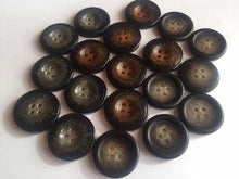 Load image into Gallery viewer, 10 GREY BROWN BLACK Beautiful Buttons for Sewing Craft Cards Coat Shirt Jacket 25mm