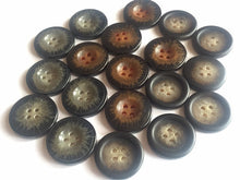 Load image into Gallery viewer, 10 GREY BROWN BLACK Beautiful Buttons for Sewing Craft Cards Coat Shirt Jacket 25mm