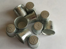 Load image into Gallery viewer, 3 5 10 Silver Metal Thimbles 15mm x 19mm Size 10 Finger Protector Hand Stitching Sewing Craft