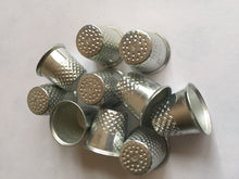 Load image into Gallery viewer, 3 5 10 Silver Metal Thimbles 15mm x 19mm Size 10 Finger Protector Hand Stitching Sewing Craft