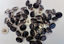 Load image into Gallery viewer, 10 20 50 Silver 3 Lines Black Shank Quality Buttons 13mm Wide Dresses Tops Coats Babies Blazers Shirt Sewing Craft