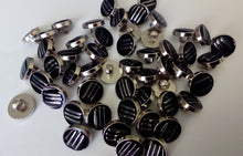 Load image into Gallery viewer, 10 20 50 Silver 3 Lines Black Shank Quality Buttons 13mm Wide Dresses Tops Coats Babies Blazers Shirt Sewing Craft