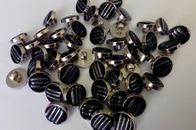 Load image into Gallery viewer, 10 20 50 Silver 3 Lines Black Shank Quality Buttons 13mm Wide Dresses Tops Coats Babies Blazers Shirt Sewing Craft