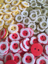 Load image into Gallery viewer, 10 20 Flower Buttons 13mm 16mm Wide Dresses Tops Coats Babies Blazers Shirt Sewing Craft Different Colours