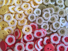 Load image into Gallery viewer, 10 20 Flower Buttons 13mm 16mm Wide Dresses Tops Coats Babies Blazers Shirt Sewing Craft Different Colours