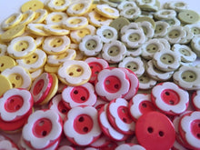 Load image into Gallery viewer, 10 20 Flower Buttons 13mm 16mm Wide Dresses Tops Coats Babies Blazers Shirt Sewing Craft Different Colours
