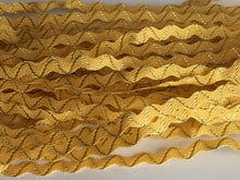 Load image into Gallery viewer, 1 yard GOLD Glitter Shine Quality Ric Rac Trim 6mm Wide Many Colours Zig Zag Braid Ricrac Trimming Rick Rack